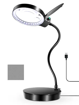 10X Magnifying Glass with Light and Stand, Desktop Hands Free Magnifier, Lighted Magnifying Glass for Close Work Reading Hobbies Crafts Repair - magnifying glass with light and stand