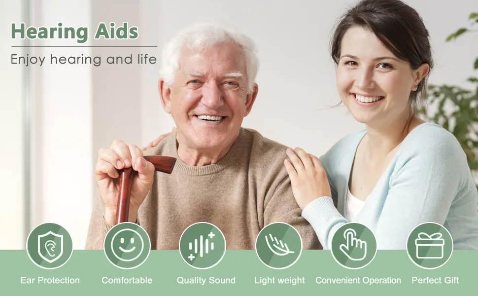 Hearing Aids for Senior, Rechargeable Hearing Aids with Noise Cancelling, Hearing Aids Amplifier (Pair) for Adults Hearing Loss with Volume Control Charging Box1 - product information 1