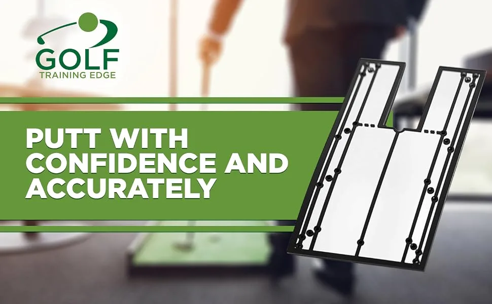 Putting Mirror 12" x 6" - Get Instant Feedback to Improve Your Stroke with This Golf Putting Alignment Mirror for Indoor and Outdoors - golfer accessory club putters birdie aide guide arc aimer pocket indoor rail strokes golf mirror