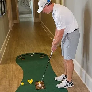 Putting Mirror 12" x 6" - Get Instant Feedback to Improve Your Stroke with This Golf Putting Alignment Mirror for Indoor and Outdoors - mirror putting mat golf indoors