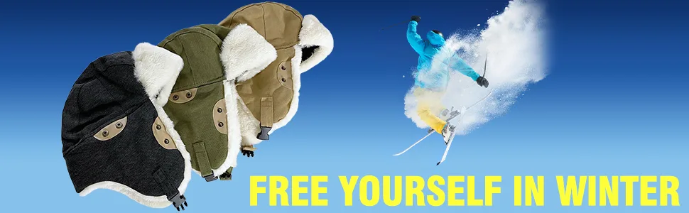 Peicees Trapper Aviator Hat and Goggles Costume Accessories Bomber Trooper Ushanka Hat Cap with Fur Ear Flap Z_mask+khaki Hat+cooper Frame/Clear Lens - trapper with Fur Ear Flap