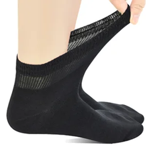 Yomandamor Mens Coolmax Ankle Wide Stretched Diabetic Socks with Seamless Toe,5 Pairs 10-13 5 Pairs Black - product information 2