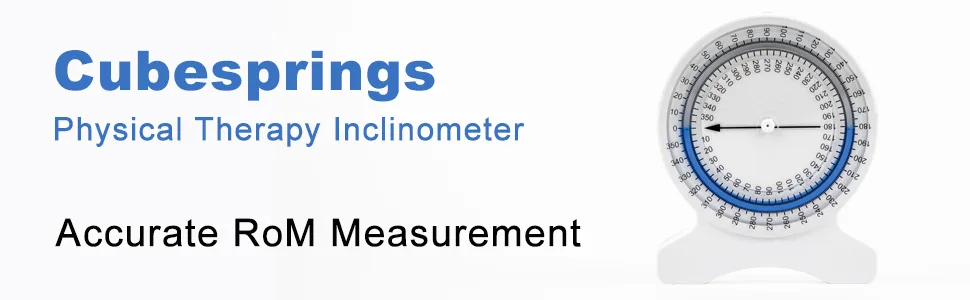 Cubesprings Inclinometer - Accurate Range of Motion (ROM) Measurement Leak-Proof Construction- Easy to Use Bubble Inclinometer for Physical Therapist or Student - Inclinometer