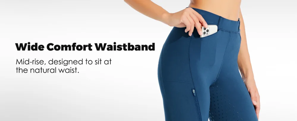 Willit Women's Riding Pants Full Seat Silicone Breeches Equestrian Horseback Riding Tights with Zipped Pocket Black Large - product information 12