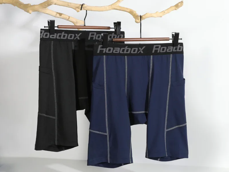 Roadbox Compression Shorts for Men, Athletic Running Spandex Compression Underwear Shorts with Perfect Pocket Black,black,black Medium - product information 3