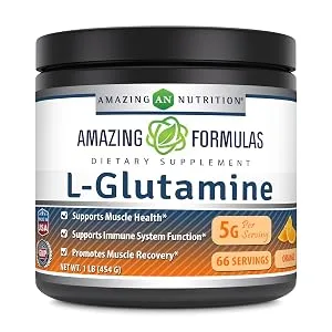 Amazing Formulas L-Glutamine Supplement - Promotes Workout Recovery, Supports The Immune System & Muscle Maintenance* (1 Lb (Orange Flavor)) - Orange