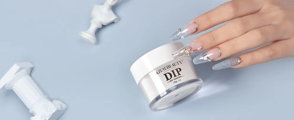 AZUREBEAUTY Clear Dip Powder Nail, Basic Transparent Nail Dipping Build Powder Crystal French Dip Nails Acrylic Nail Dip Art Starter Manicure Beginner DIY Salon Home Gift, No Need Lamp, 1 Oz/28g 01A-clear - clear dip powder