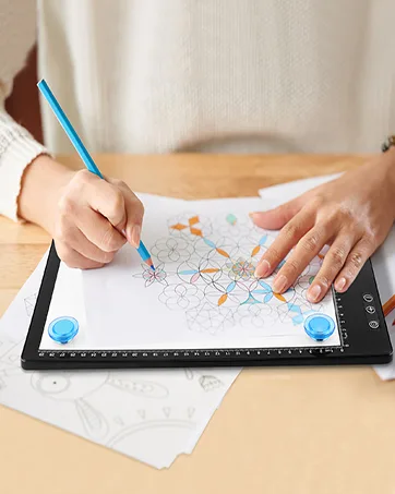 IMAGE Light Up Tracing Pad Blue Drawing Tablet Coloring Board for Kids Children Gift for Boys Girls (Includes 10 Traceable Sheets) - A4 tracing light pad