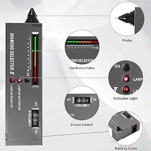 Diamond Tester II, Professional Jeweler Diamond Selector II High Accuracy Portable Moissanite Tester Gemstone Tester Testing Tool Set For Novice and Expert - product information 7