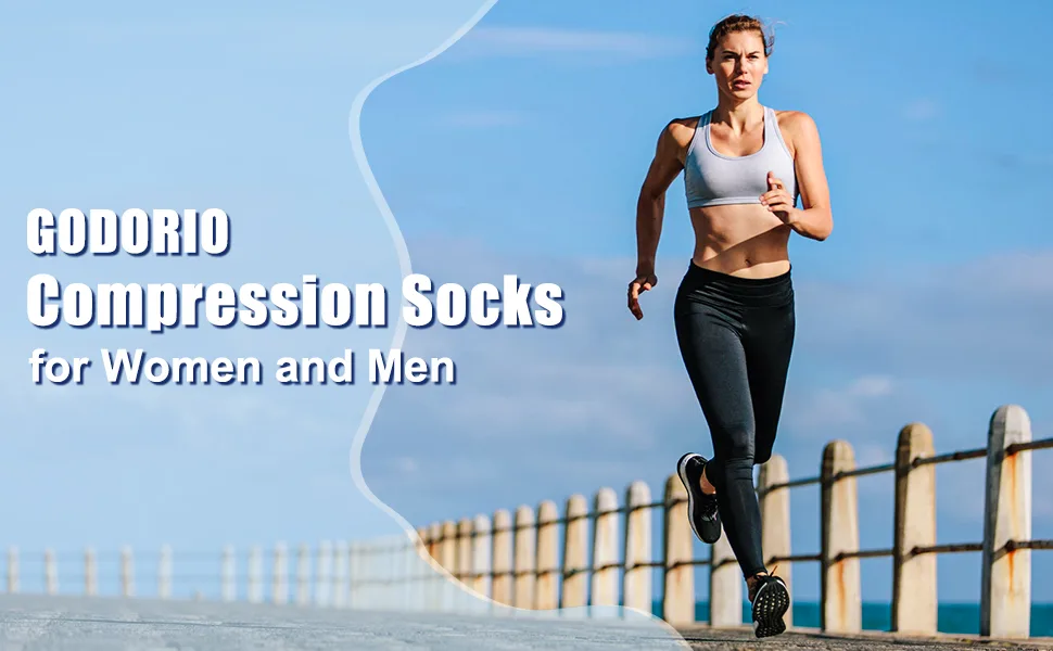 GODORIO Closed Toe Compression Socks for Women & Men Circulation 20-32mmHg Knee High, Best for Running, Nursing, Hiking Beige M - product information 11