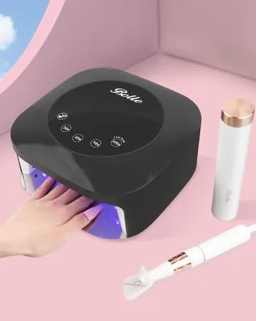 Belle Cordless UV LED Nail Lamp, 54W Large Screen Gel Nail Dryer with Touch Control & Sensor Timer, Rechargeable Nail Curing Lamp for Salon & Home Black - belle