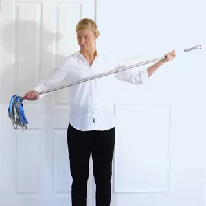 FAYINA Premium Viscose Wet Mop for Hardwood, Laminate, Tile Flooring with Stainless Steel Handle Extendable up to 56 Inches - Telescopic handle has a maximum range of 56 inches. No task is out of reach