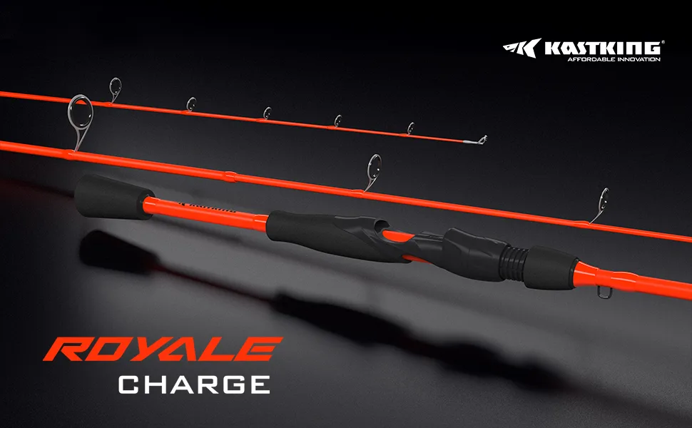 KastKing Royale Charge Spin Fishing Rods, Light, Sensitive & Powerful Fishing Rods, KastFlex IM6 Graphite Blank 6'6" /Fast/ M Power - spinning rod