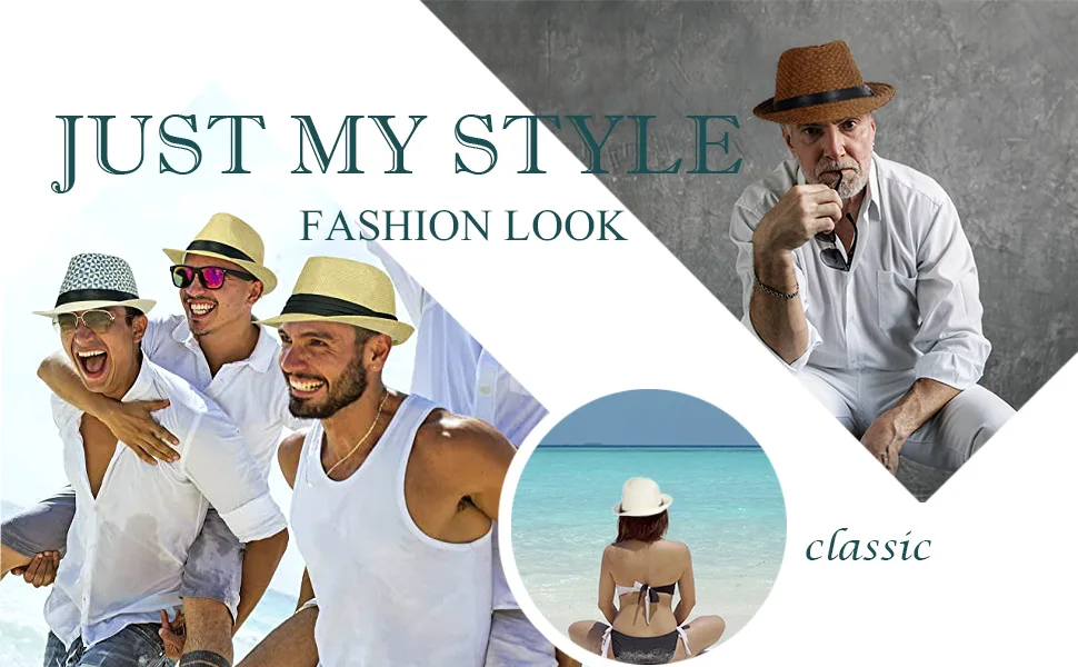 FADACHY Summer Straw Fedora Hat Short Brim Panama Sun Hat Trilby Beach Hat for Men & Women Medium A-khaki-01 - fedora sun hat beach hat panama hat summer fedora hat straw hat trilby hat fedora hats men women
