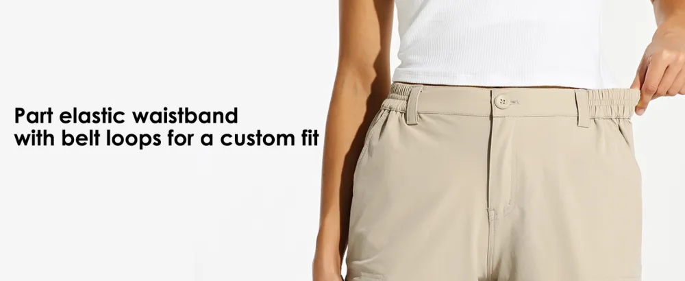 Willit Women's 10" Hiking Cargo Shorts Stretch Golf Active Long Shorts Quick Dry Outdoor Summer Shorts Khaki Large - willit womens shorts