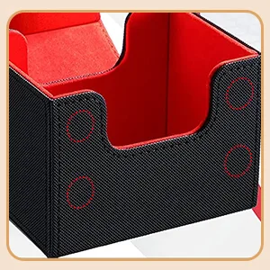 2 Boxes Leather Deck Card Boxes Large Size Fit 100 Plus Sleeved Cards Deck Game Box for Collectible Cards Deck Playing Card Box for 100 Plus Cards Compatible with MTG TCG (Black, White,Horizontal) Horizontal Black, White - product information 3