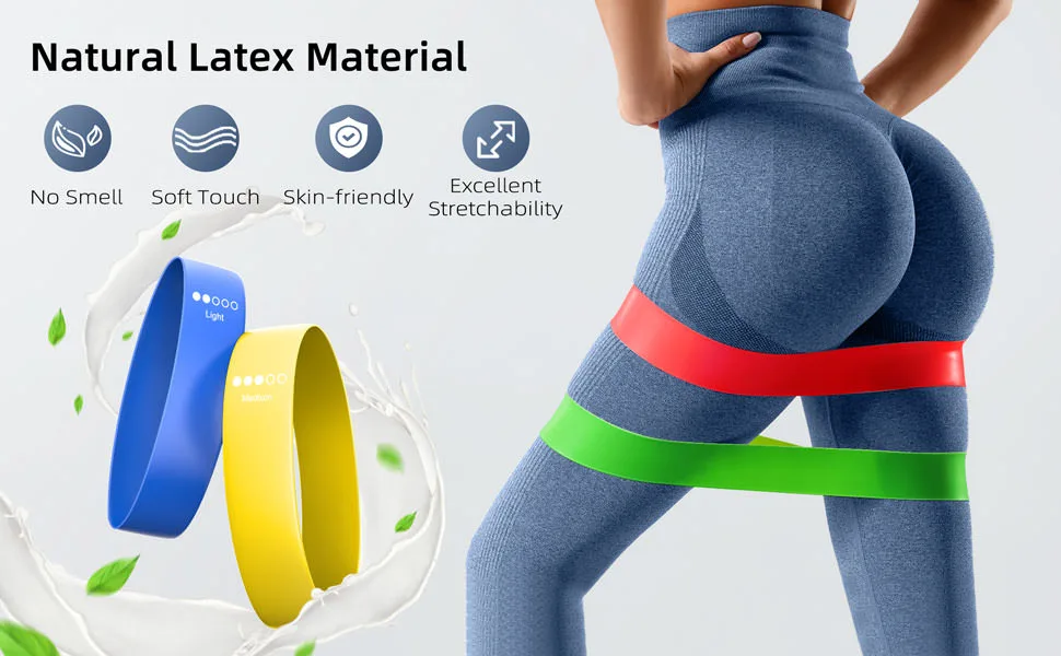 Resistance Bands, Exercise Workout Bands for Women and Men, 5 Set of Stretch Bands for Booty Legs, Pilates Flexbands Pinks - product information 14