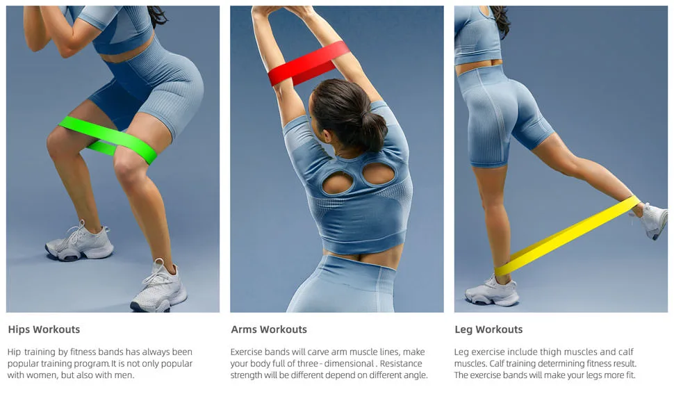 Resistance Bands, Exercise Workout Bands for Women and Men, 5 Set of Stretch Bands for Booty Legs, Pilates Flexbands Pinks - product information 16