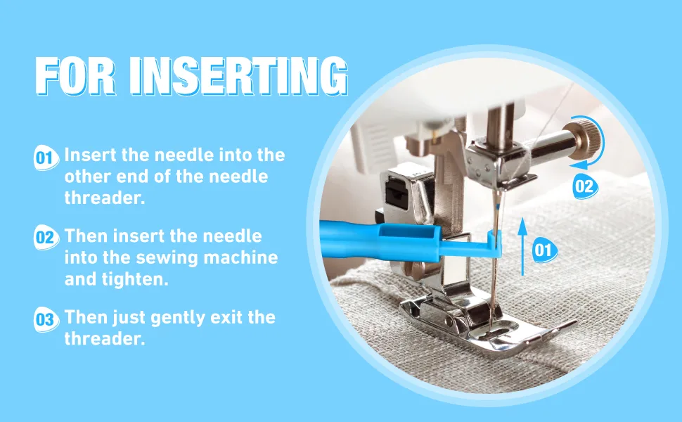 6 Pieces Sewing Needle Inserter Automatic Needle Threader Needle Threading Tool for Sewing Machine - product information 4