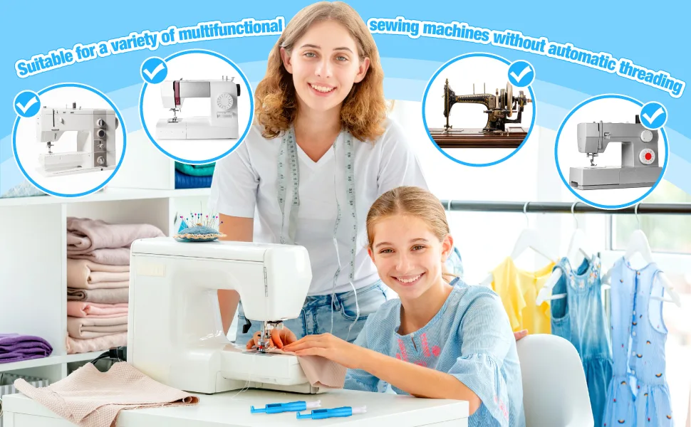 6 Pieces Sewing Needle Inserter Automatic Needle Threader Needle Threading Tool for Sewing Machine - product information 5