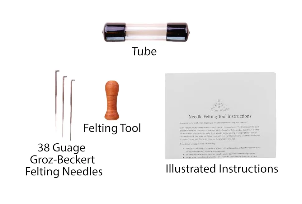 Deluxe 3 Needle Felting Tool Compact Wood Handle for Sculptures and Everyday Felting - What