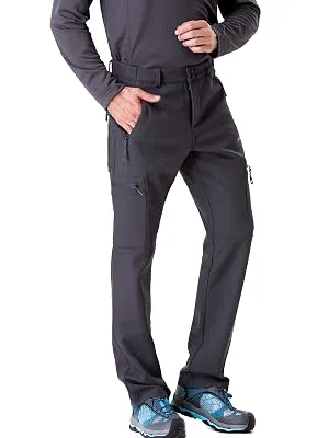 TRAILSIDE SUPPLY CO. Men's Fleece Lined Insulated Pants Softshell Pants,Water and Wind-Resistant Dark Grey (036) 4X-Large - product information 2