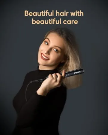 Wavytalk Mini Flat Iron 0.7 Inch Ceramic Mini Hair Straightener - Small Flat Irons for Short Hair, Curls Bangs, Travel Flat Iron Graphite Black - product information 2