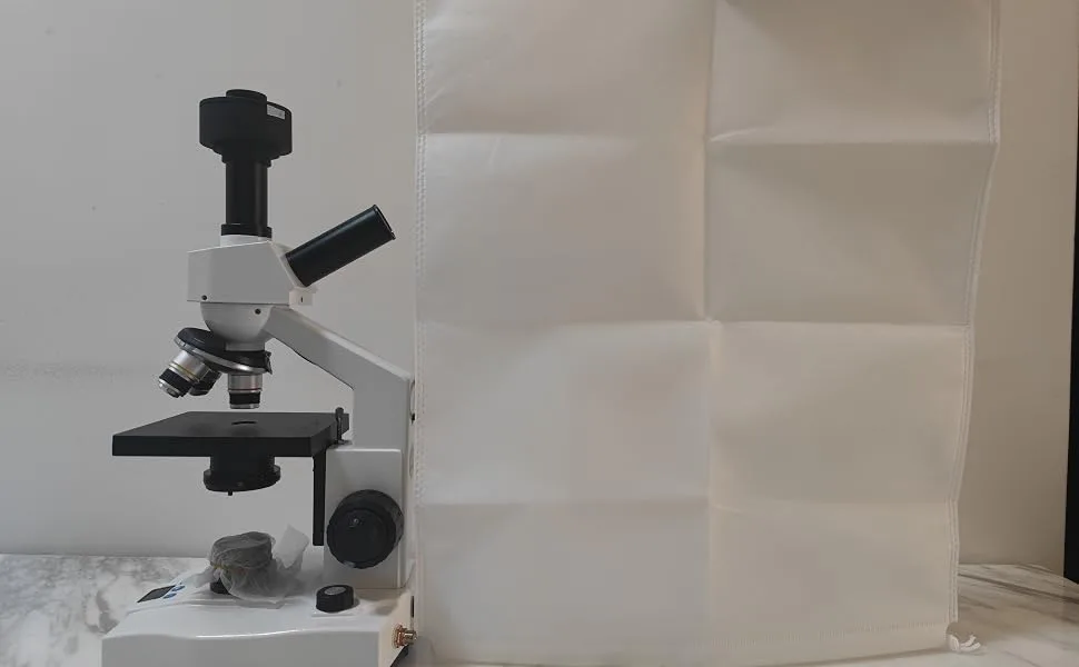 Vabiooth Microscope Dust Cover 15.5" x 18.5" (39.5cm x 48cm), White Fabric - dust cover