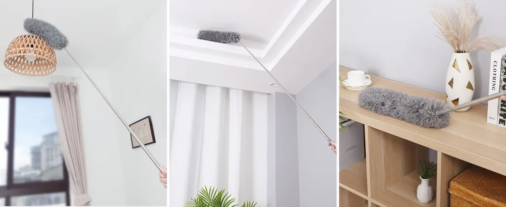 SetSail Duster with Extension Pole 110-inch Extra-Long Dusters for Cleaning, Bendable Microfiber Head Washable Ceiling Fan Duster for High Ceilings, Furniture - Duster