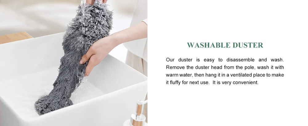 SetSail Duster with Extension Pole 110-inch Extra-Long Dusters for Cleaning, Bendable Microfiber Head Washable Ceiling Fan Duster for High Ceilings, Furniture - Microfiber Duster