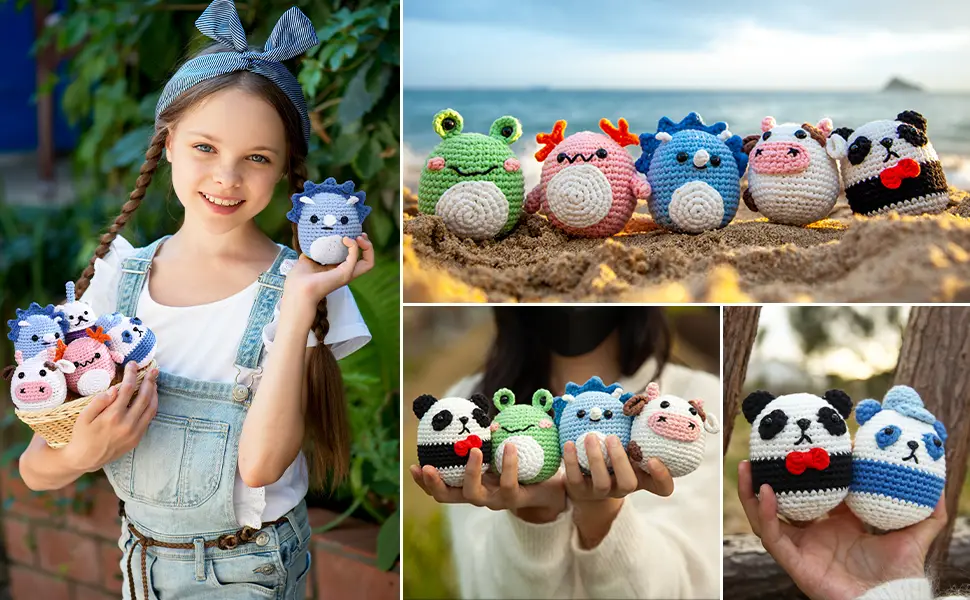 loveknotpop Crochet Kit for Beginners: Animal Crochet Kit for Adults, Kids, Teens, Cute Axolotl, Include All You Need, Easy Knitting Soft Yarn, Step-by-Step Tutorial, Birthday Easter Mother Day Gift. - crochet kit for beginners