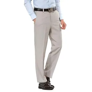 clothin Men's Expandable Waist Flat Front Golf Pants Classic Fit 38W x 30L Grey - dress pants