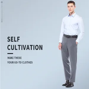 clothin Men's Expandable Waist Flat Front Golf Pants Classic Fit 38W x 30L Grey - Men's suit pants