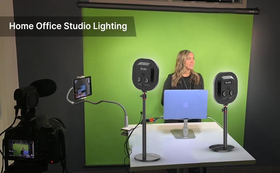 LED Streaming Key Light Desktop- K7 Extendable Home Office Lighting Live Broadcast 360 Fill Professional Studio LED Panel Multi-Layer Diffusion, Edge-lit Technology for Game Video Makeup Photograph - studio lighting