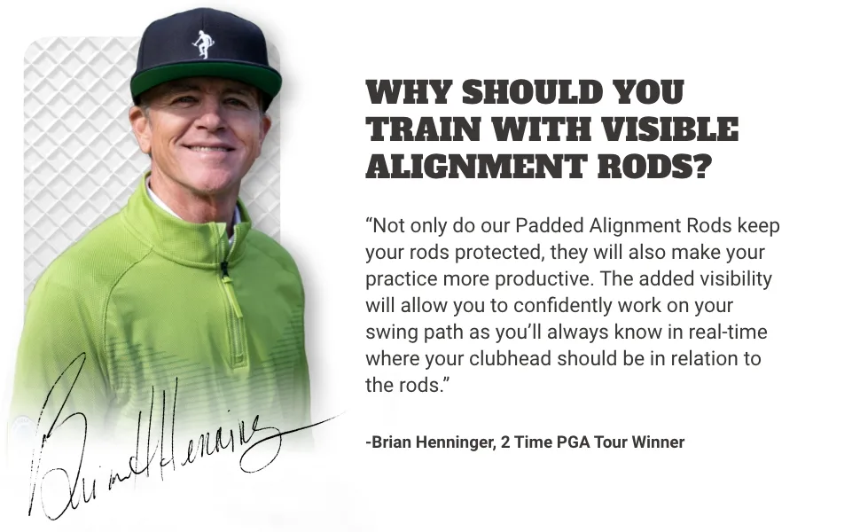 WHYGOLF Padded Golf Alignment Rods | Create Golf Swing Trainer Angles Like pro Golf Trainers. Why Golf Alignment Sticks can be Used in The Ground or with Other Compatible Golf Training aids - driving kit launch monitor monitors cages nets use analyzer outdoor ball course tracker swingmaster