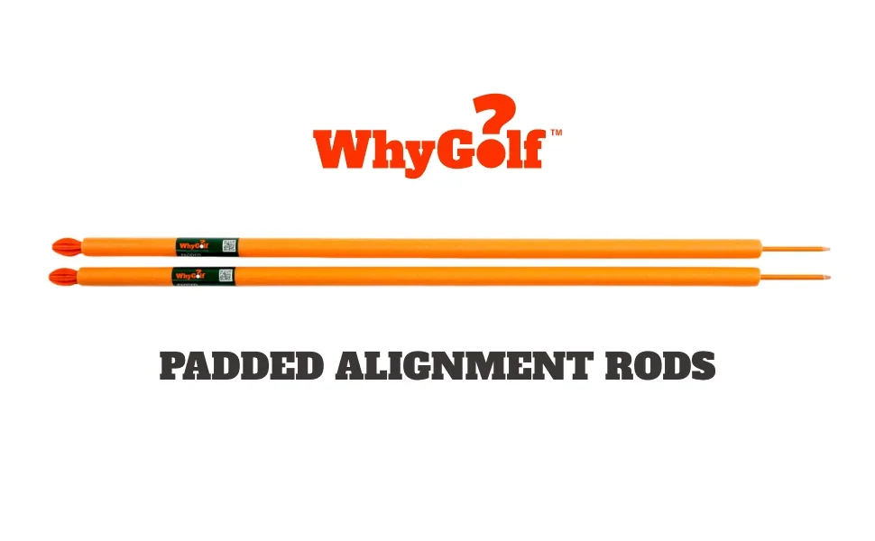 WHYGOLF Padded Golf Alignment Rods | Create Golf Swing Trainer Angles Like pro Golf Trainers. Why Golf Alignment Sticks can be Used in The Ground or with Other Compatible Golf Training aids - prime eyeline chip titleist varas original compression board kids wrist hinge caddie impact