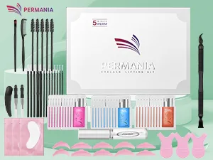 PERMANIA Eyelash Perm Kit, Fast Brow Lamination 2 in 1 Kit, C Curling Wave Suitable for Salon & DIY Lash Perming at Home b-bagged - lash lift kit