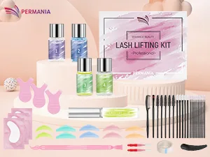 PERMANIA Eyelash Perm Kit, Fast Brow Lamination 2 in 1 Kit, C Curling Wave Suitable for Salon & DIY Lash Perming at Home b-bagged - lash perm kit
