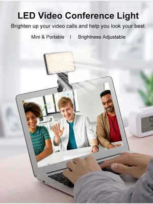 King Ma Video Conferencing Lighting, 3 Light Modes Portable LED Clip Light for Webcam Lighting, Zoom Call Lighting Video Selfie Light for Remote Working Distance Learning Live Streaming Makeup - camera light
