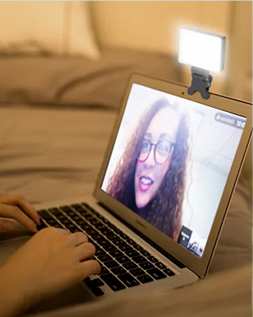 King Ma Video Conferencing Lighting, 3 Light Modes Portable LED Clip Light for Webcam Lighting, Zoom Call Lighting Video Selfie Light for Remote Working Distance Learning Live Streaming Makeup - clip light