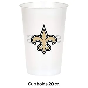 New Orleans Saints Tailgating Kit, Serves 8 - New Orleans Saints Plastic Cups, 8 ct