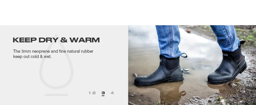 HISEA Men's Chelsea Rain Boots Waterproof Rubber Boots Durable Insulated Mud Booties for Outdoor Work 10 Black - rain shoes