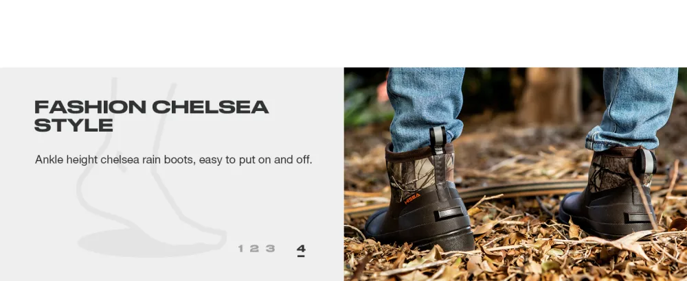 HISEA Men's Chelsea Rain Boots Waterproof Rubber Boots Durable Insulated Mud Booties for Outdoor Work 10 Black - rain shoes