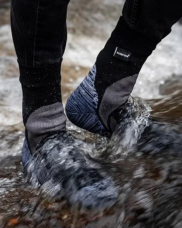 RANDY SUN Waterproof Breathable Knee High Kayaking Hunting Fishing Socks Small Black&blue&gray - waterproof socks