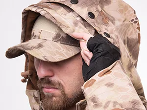HANWILD Men's Military Jacket Tactical Winter Coats Fleece Hooded Outdoor Warm Hiking Soft Shell Cp Camouflage Large - thickened windproof hat