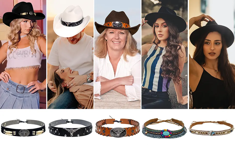 Kalerona Hat Band for Cowboy Hats G/D/Brown - cowboy hat band