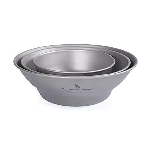 Boundless Voyage Ultralight Titanium Bowl Pan Plate Dish with Carry Bag Outdoor Camping Portable Tableware Cookware ((400ml Bowl)-Ti15163B) - product information 3