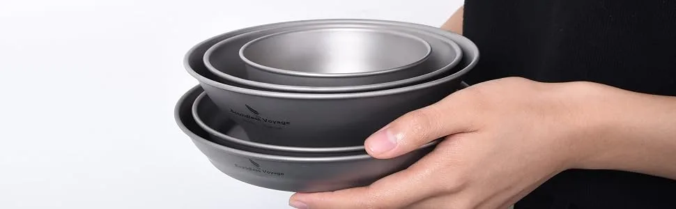 Boundless Voyage Ultralight Titanium Bowl Pan Plate Dish with Carry Bag Outdoor Camping Portable Tableware Cookware ((400ml Bowl)-Ti15163B) - product information 6