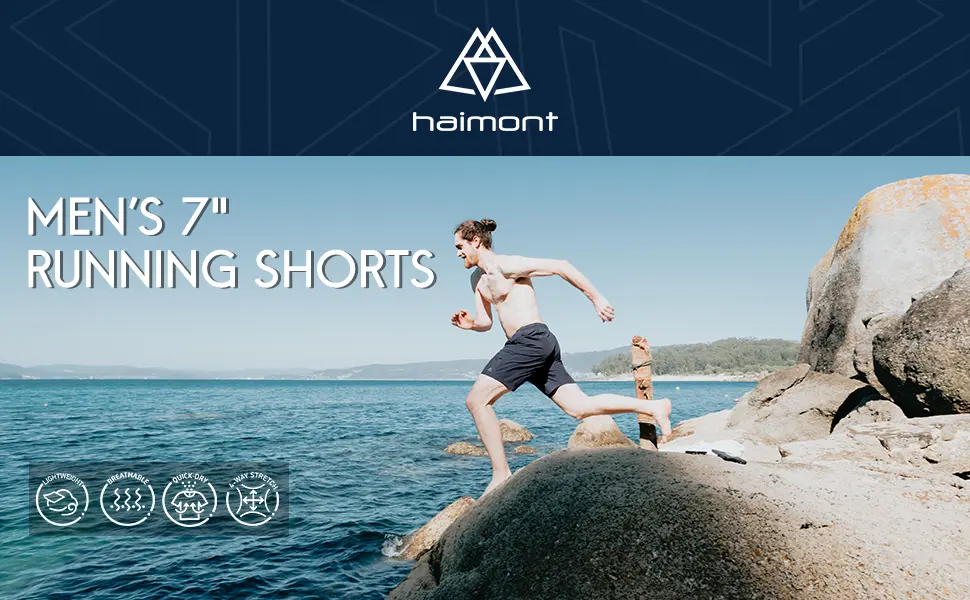 Haimont Men's Running Shorts 7" Quick Dry Lightweight Athletic Shorts with Zipper Pockets for Workout Gym Training Outdoor A-black Medium - Haimont men