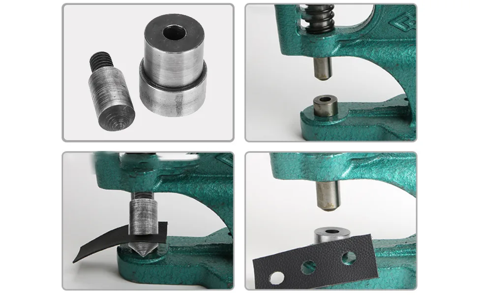 2Pcs and Press Punch Machine Tool Heavy Duty Metal Grommet Mold Eyelet HSpring Snap Fastener Button Die for Hand Pressing(10mm) - leather hole Puncher